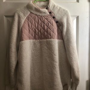 White and pink pullover